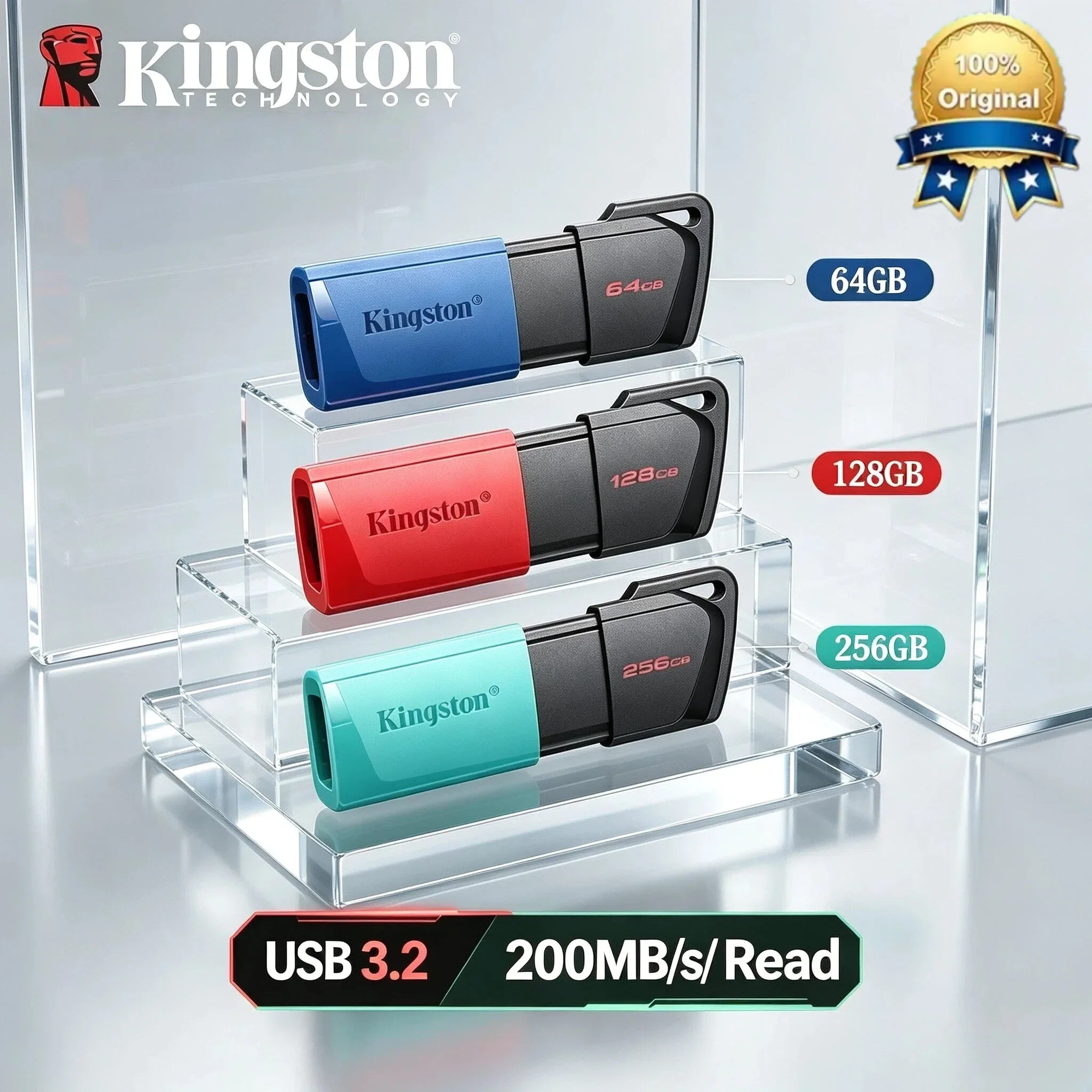 Original Kingston USB Flash Drive DTX 64GB 128GB 256GB USB 3.2 Gen 1 Pen Drive U Disk High Speed for Laptop PC Desktop