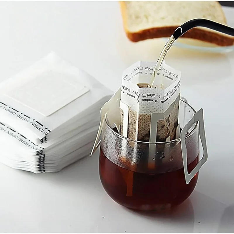 50/100pcs Coffee Filter Paper Bags Disposable Drip Coffee Bag Handle Hanging Ear Espresso Coffee Accessories Tea Tool