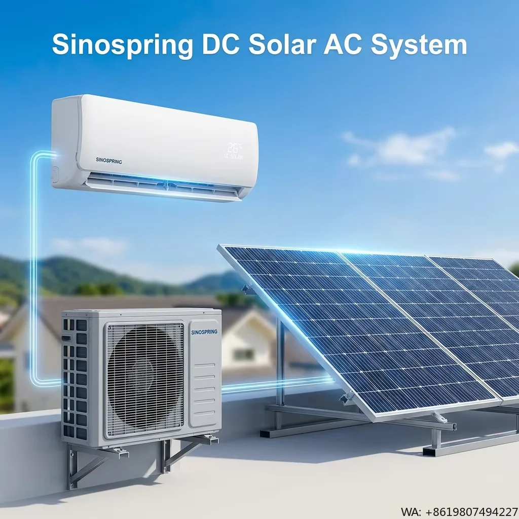 CE Certified No Inverter Solar Air Conditioner Hybrid ACDC Cooling Heating 12000-34000 BTU Smart AC