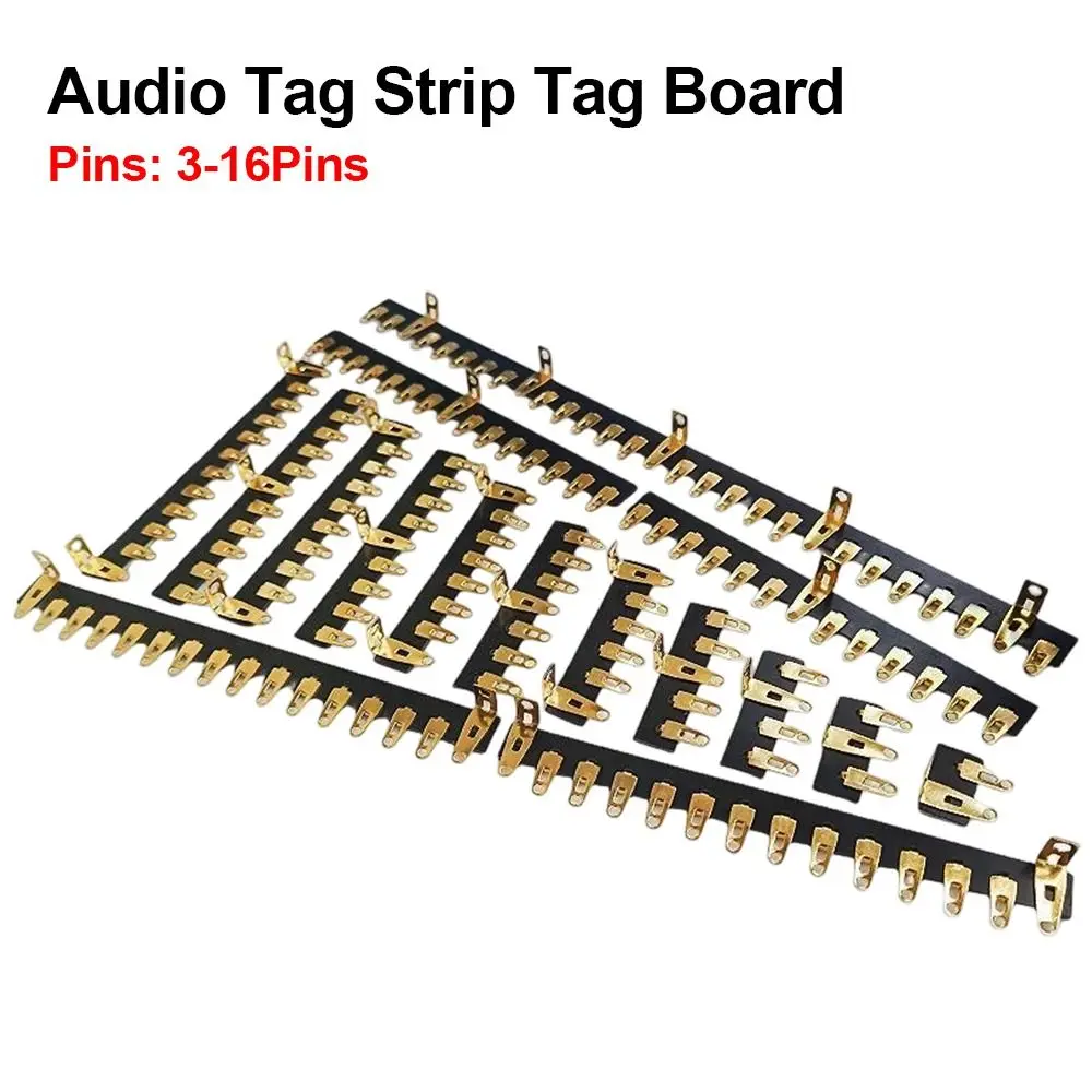 1Pcs 3-16Pins Audio Tag Strip Board G10 FR4 Bakelite 11mm Width Gold Plated Tag Strip 1.5mm Thickness 0.5mm Copper Sheet