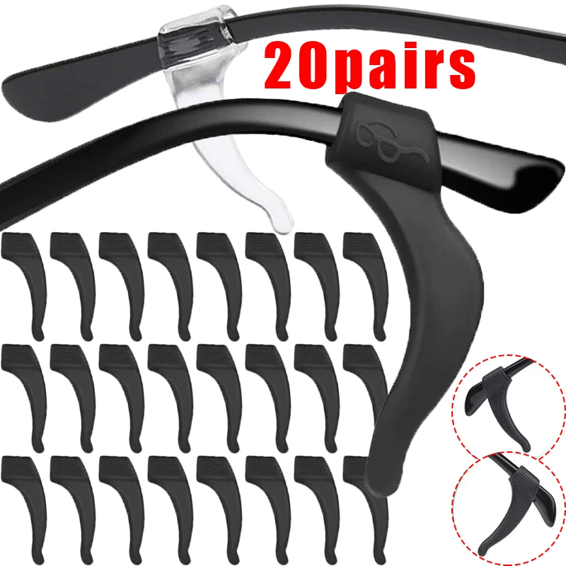 Ganchos para las orejas antideslizantes para mujer, sujetadores de silicona transparente para gafas, montura de manga, anticaída, 10/40 piezas