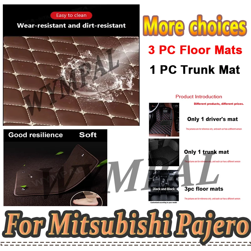 

Luxury Car Floor Mats Parts For Mitsubishi Pajero (5 seats) 2024 2023-2010 Waterproof Carpet Rugs Custom Auto Accessories Pads