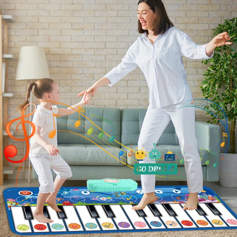 148x40CM Musical Piano Mat For Kids Multifunctional Toddlers Floor Keyboard Dance Mat Baby Early Educational Toys Girls Gifts