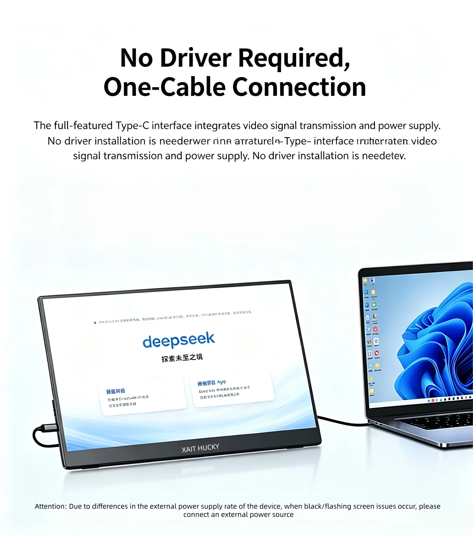 16‑Inch Portable Monitor, 1200P IPS, 100% sRGB, USB‑C , Ultra‑Slim, Business Travel Secondary Display, Compatible with Mac