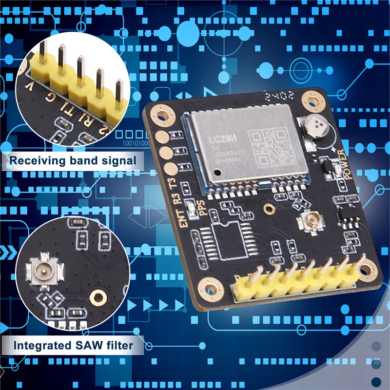 Papan Stasiun Pangkalan RTK Presisi Tinggi Penuh Quectel LC29H Frekuensi Ganda L1/L5 Modul Pemosisian Output Data RTCM