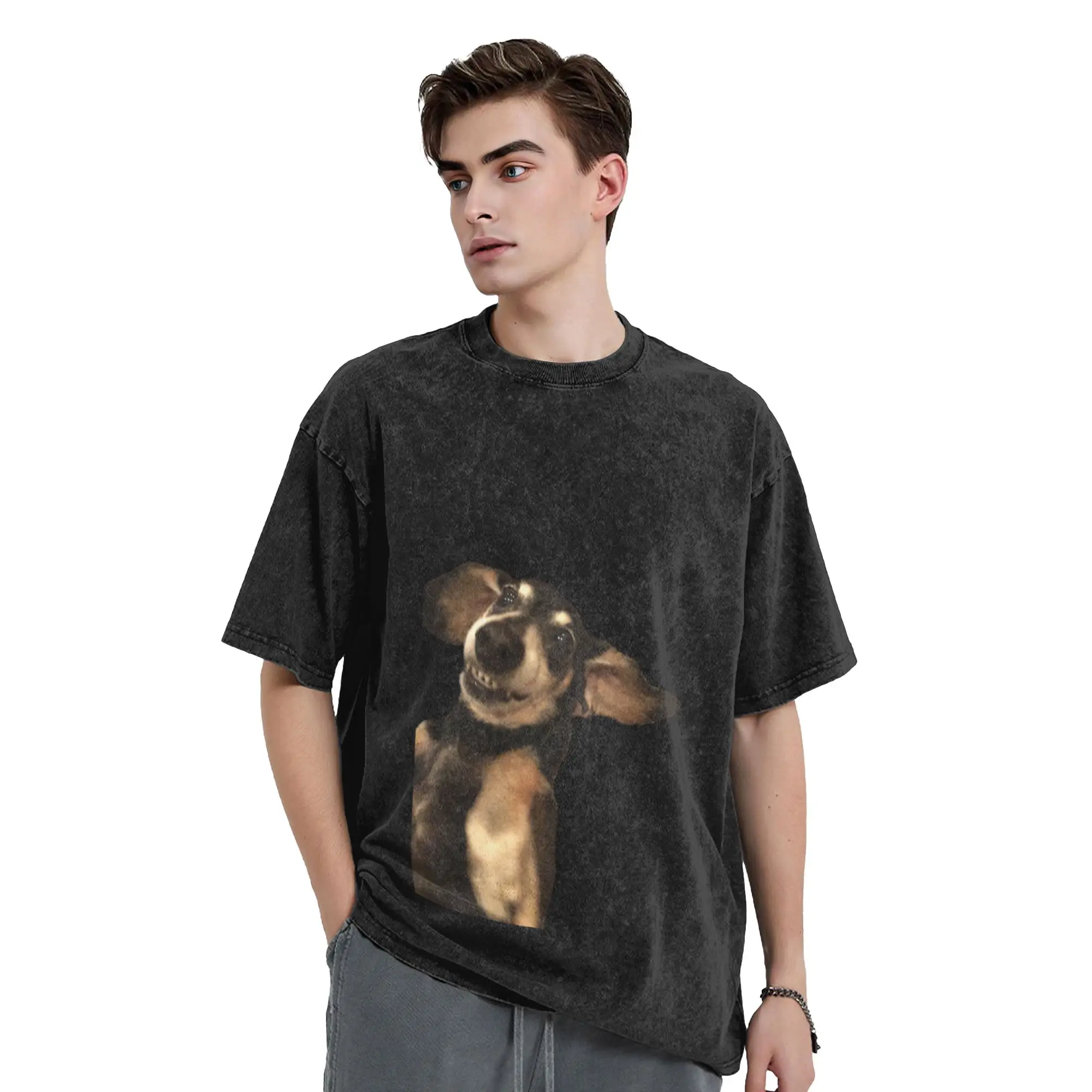 Silly Buddy Dog Classic Trendy A Vintage Oversized Cotton Unisex T-Shirts