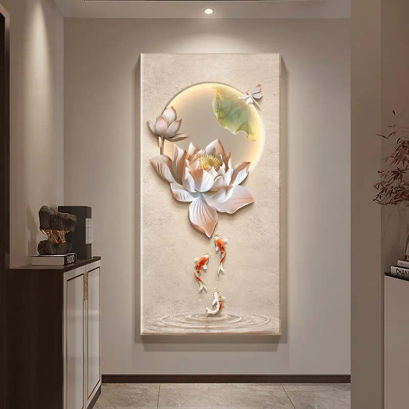 Decorative paintings symbolize good lotus flowers, vertical patterns, corridor hanging paintings, and painted lights