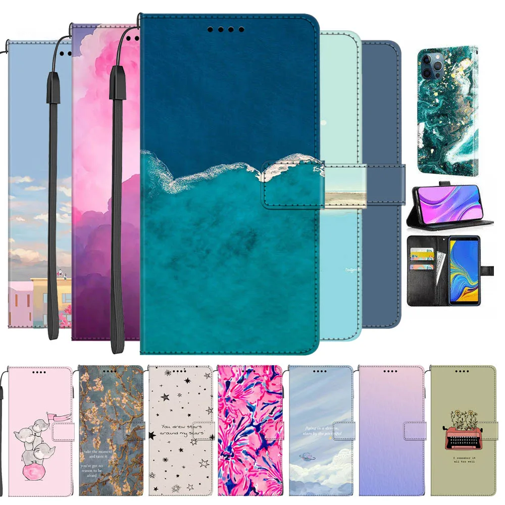 حافظات جلدية لهاتف Tecno POP 7 Pro حافظة كتب أنيقة قابلة للطي لهاتف Tecno Pop7 حقائب هاتف BF6 BF7 BF7h حافظة للبطاقات حزام اليد