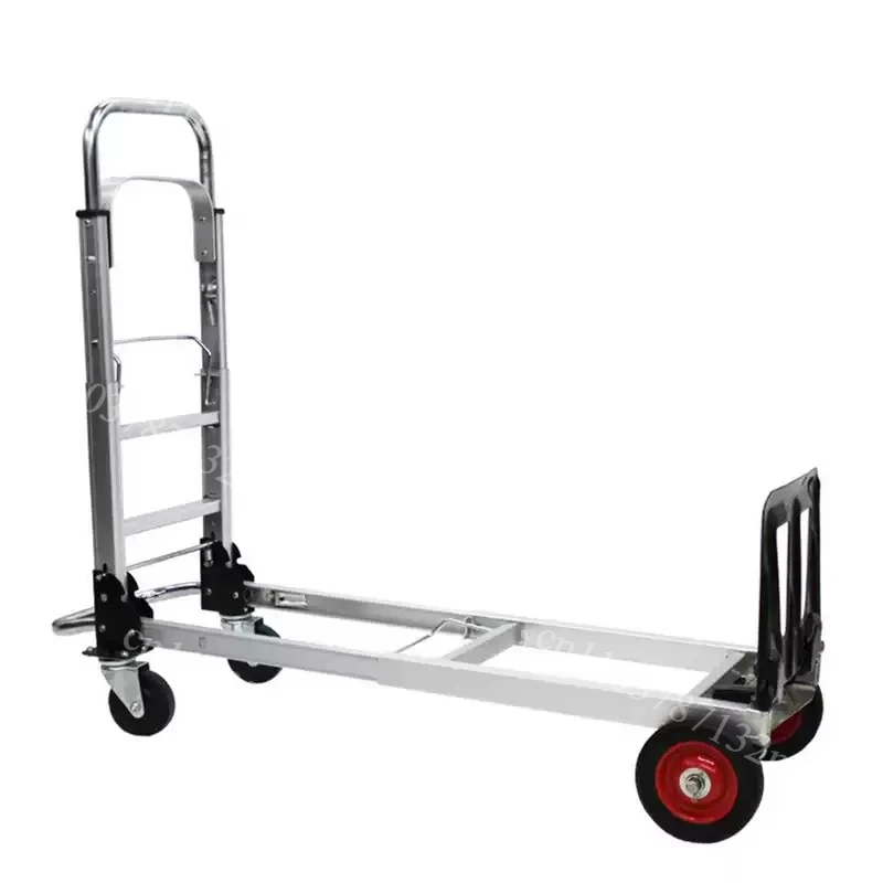 Multi Functional Portable Folding Handcart Aluminum Alloy Flatbed Silent Home Luggage Express Delivery Transportation Tool