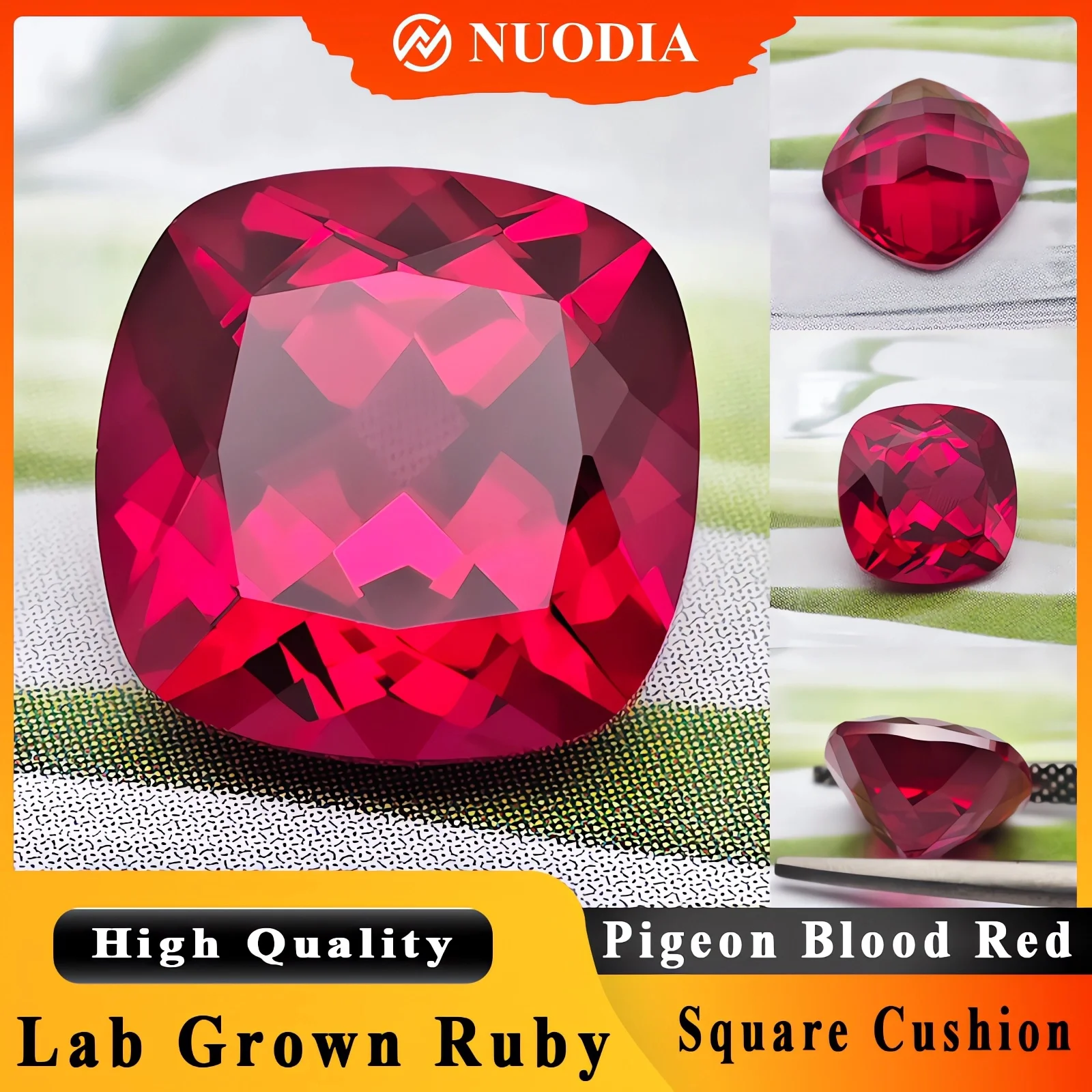 

New Arrival Top Pigeon Blood Lab Grown Ruby Gemstone SQ Cushion Cut Synthetic Ruby Loose Diamond Gems with AGL Certificate