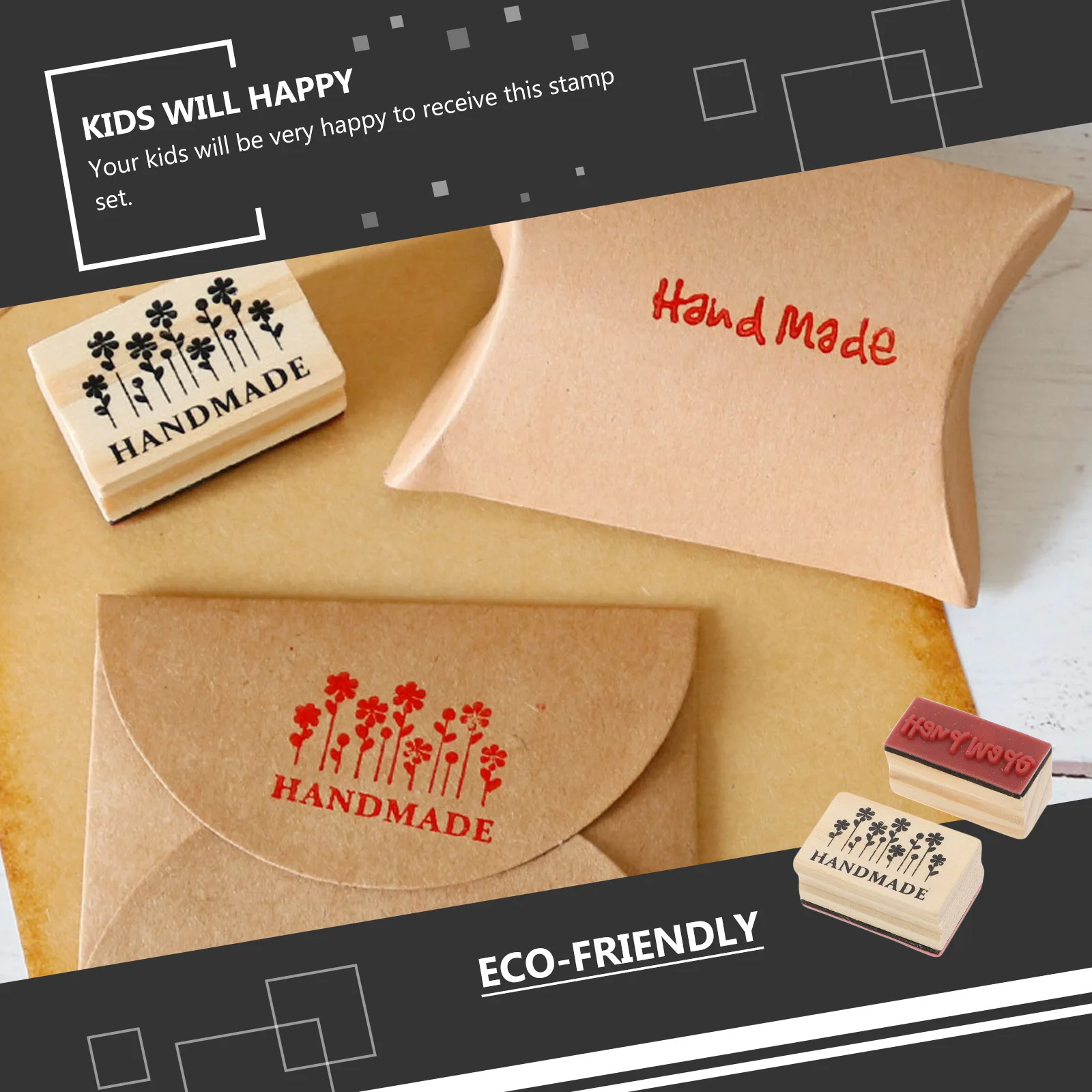 

2Pcs Wooden Eco-Friendly Durable Fine Workmanship for Stationery DIY Craft Diary Planner Scrapbook Decorative