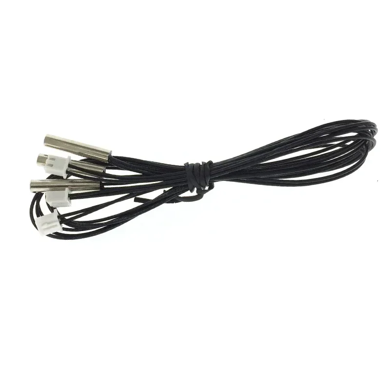 10pcs Temperature Sensor Cylindrical Waterproof Probe5x25mm 10K B Value3435 1%L=1M High Temperature Line NTC Thermistor