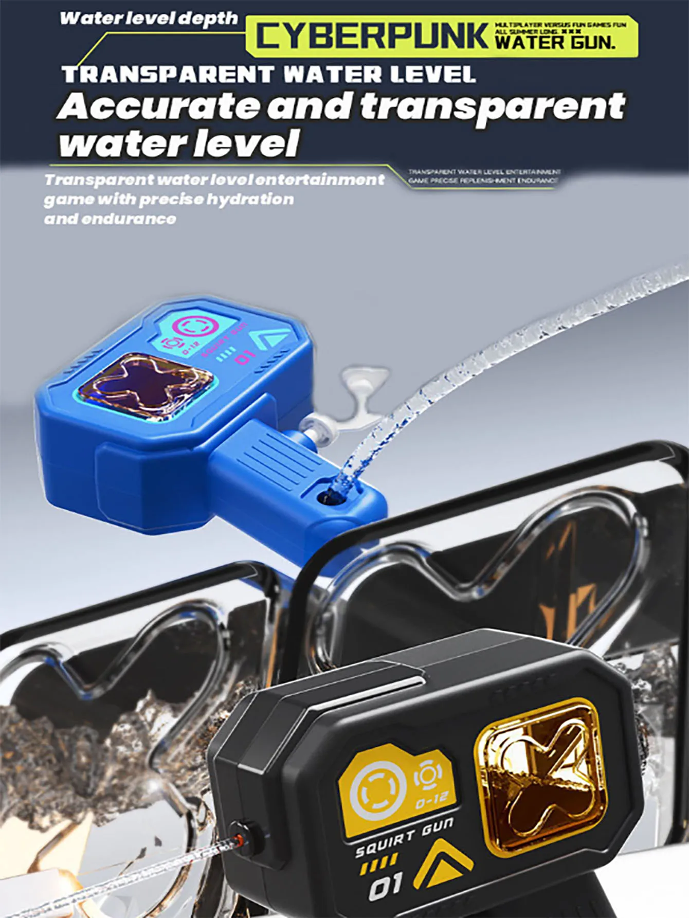 Nieuw creatief kindercartoon speelgoed Cyberpunk waterpistool technologie modellering waterspeelgoed zomer buiten strandfeest watergevecht speelgoed