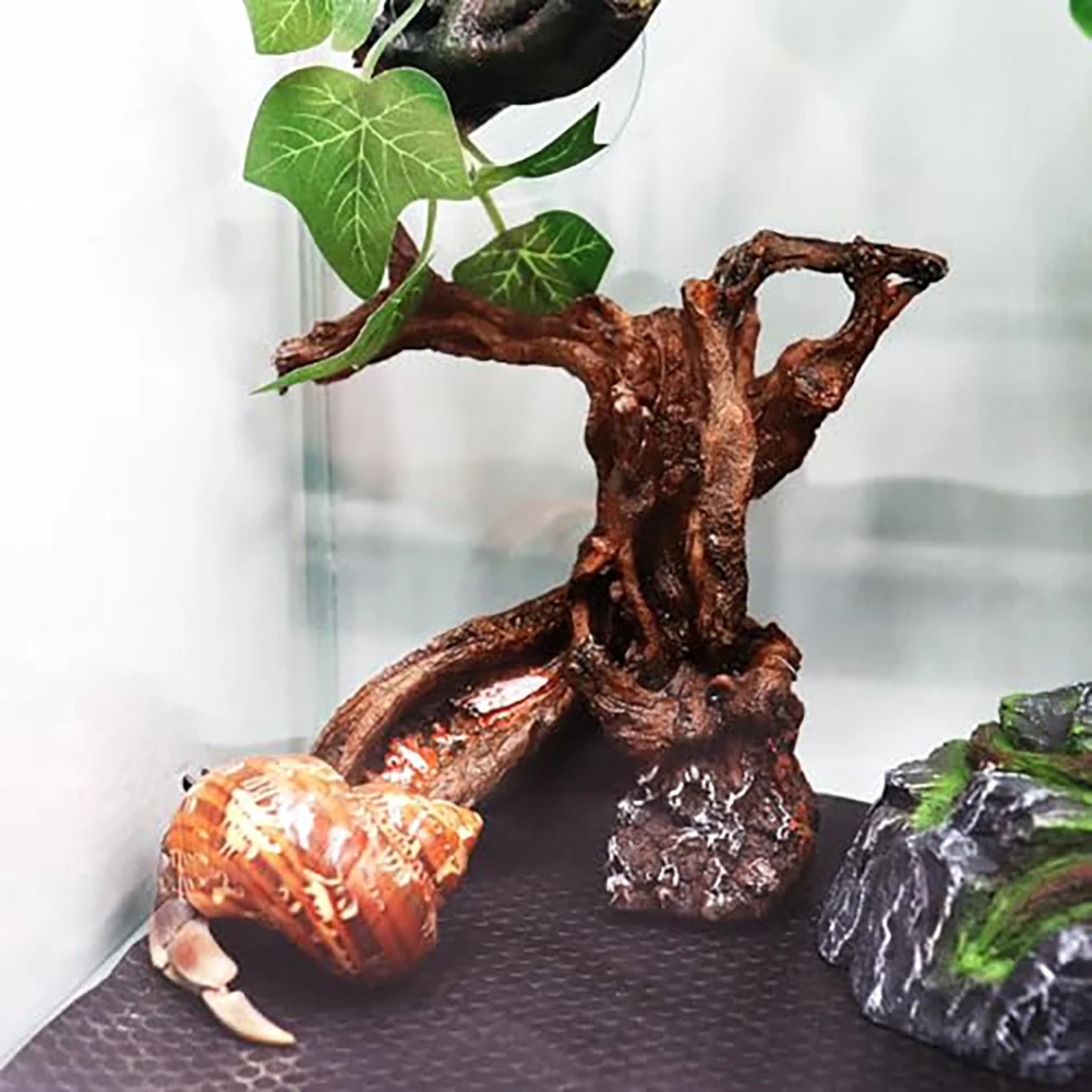 1Pcs Fish Tank Decoration Resin Tree Trunk Ornament Fish Tank Hideouts Cave Structure Decor Climbing Hide Toy Dropshipping