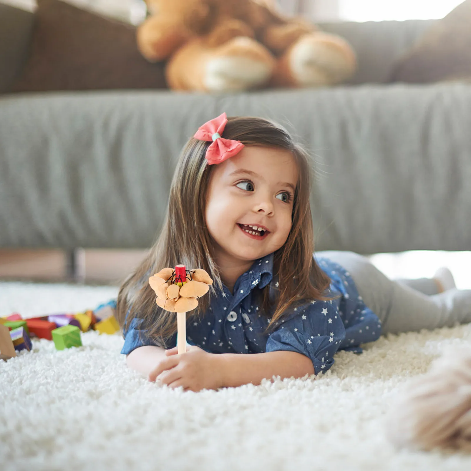 Sonaglio ergonomico per tamburo africano, suono, costruzione robusta per neonati, bambini piccoli, feste, festival, sonaglio che scuote il bambino