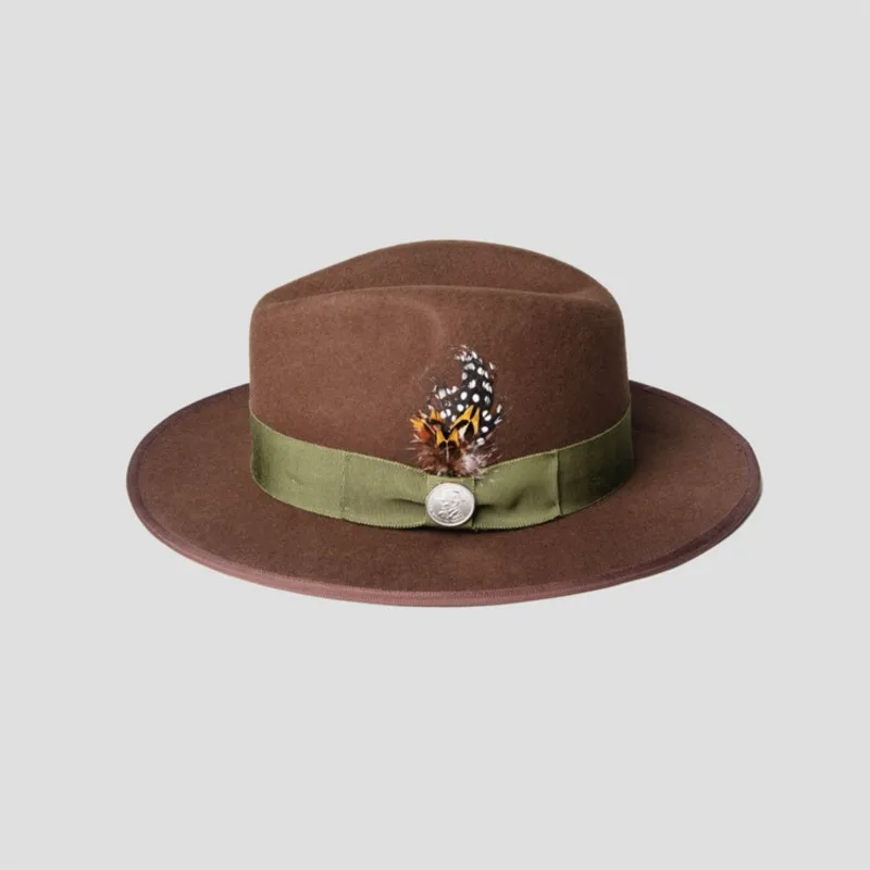 New top felt hat solid color woven decoration pure