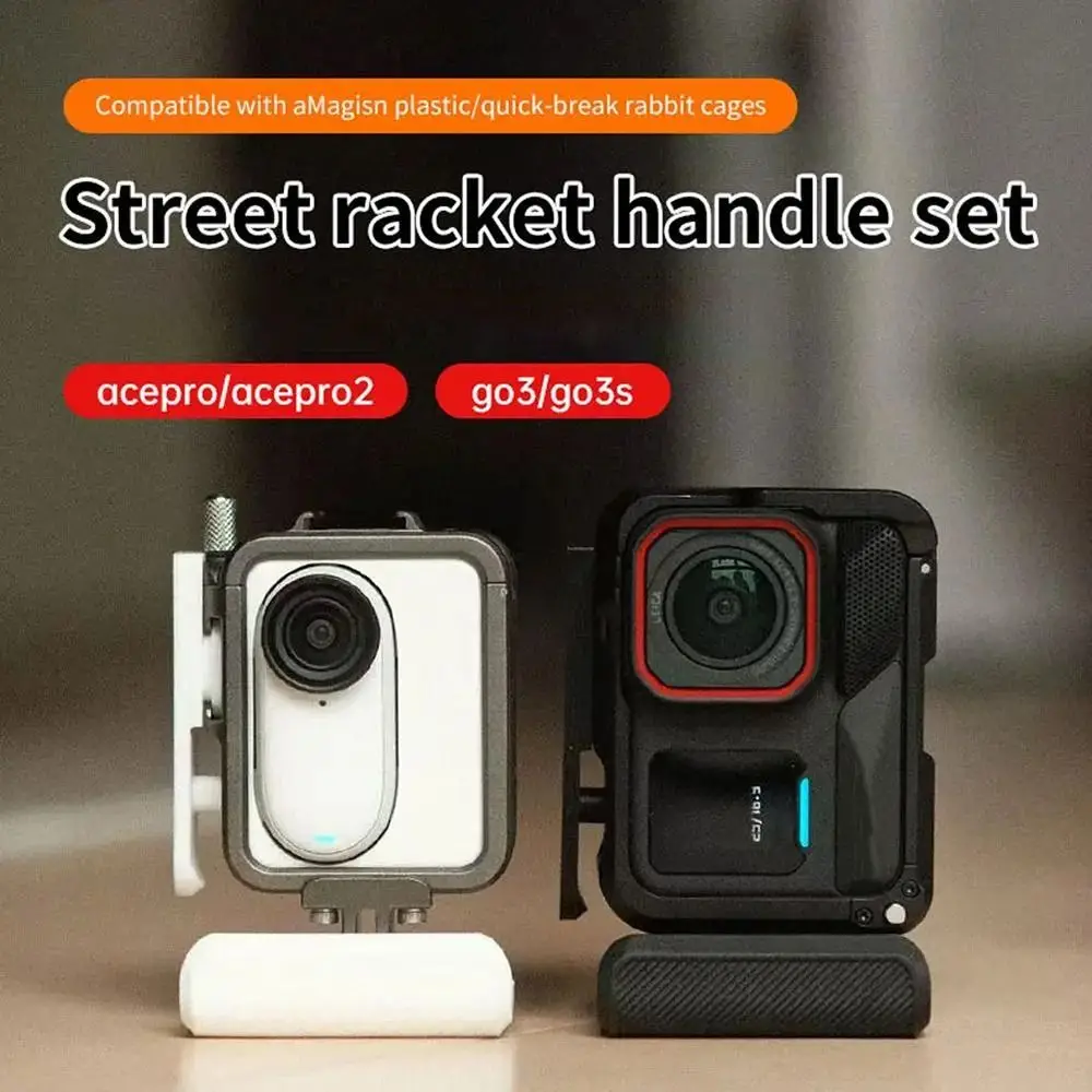 3D Printing Action Camera Grip Handle Plastic Shutter Button Camera Handle Expand Adapter Quick Release for Insta360 Ace Pro 2