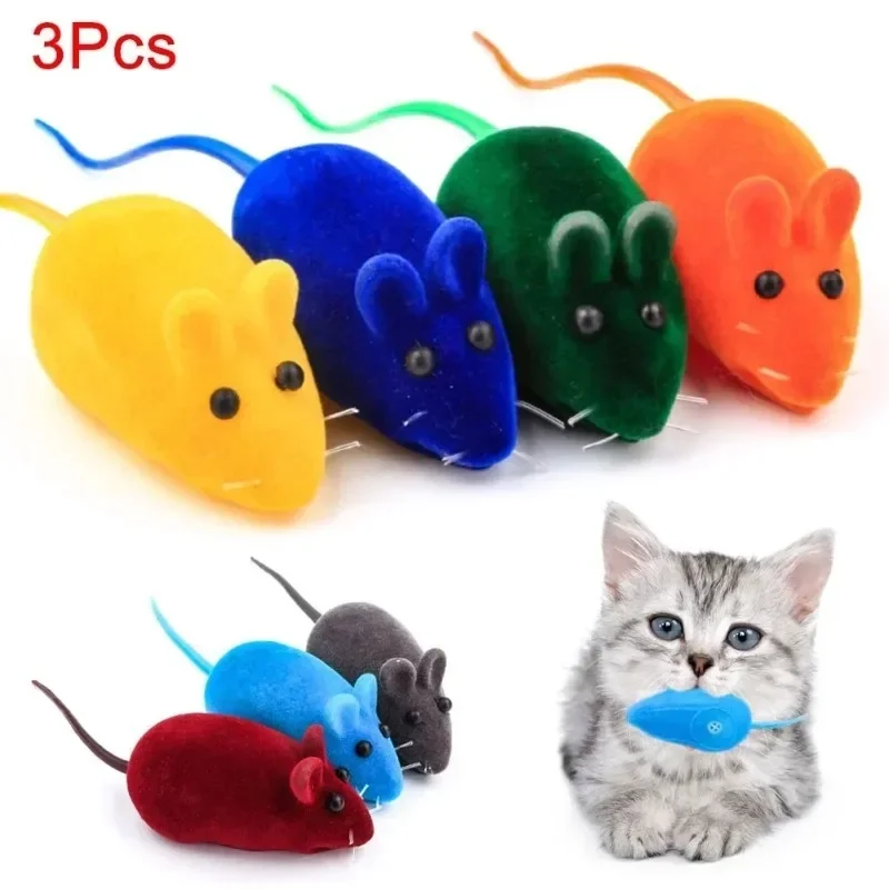 3 Pack Squeak Noise Funny Kitten Mouse Pet Dog Cat Play Toy Color Random Cat Toy