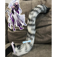 AniLV Handmade White Tiger Furry Tail Series Cosplay Animal Cat Fursuit Accessories Custom Made Customized Length Color