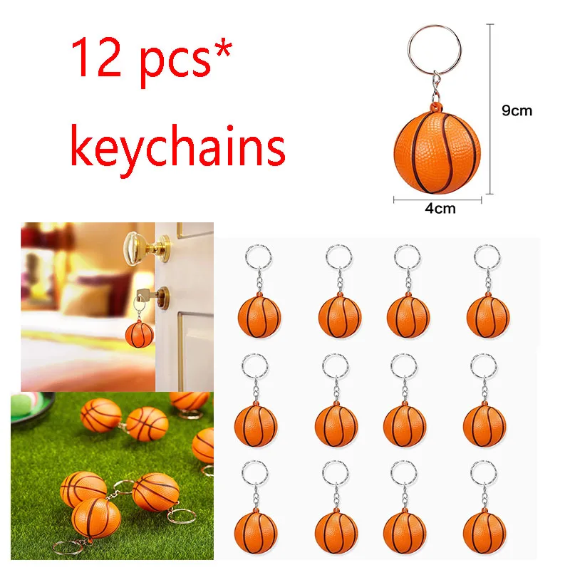 12 Pcs Mini Basketball Keychain For Men, Backpack Pendant Decoration, Gift For Sports Enthusiasts