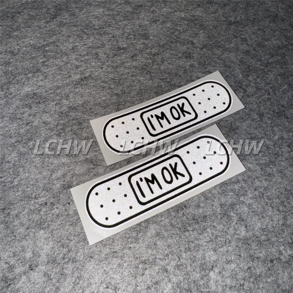 Band Aid I'M OK Funny Stickers Car Styling Vinyl Truck Auto Body Window Tail Mptorcycle Racing Scraches Cover Tape