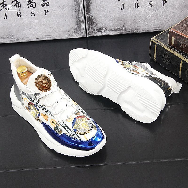 NEW Men's Casual Shoes men's printed trend casual shoes summer breathable sneakers wear-resistant elastic shoes A5