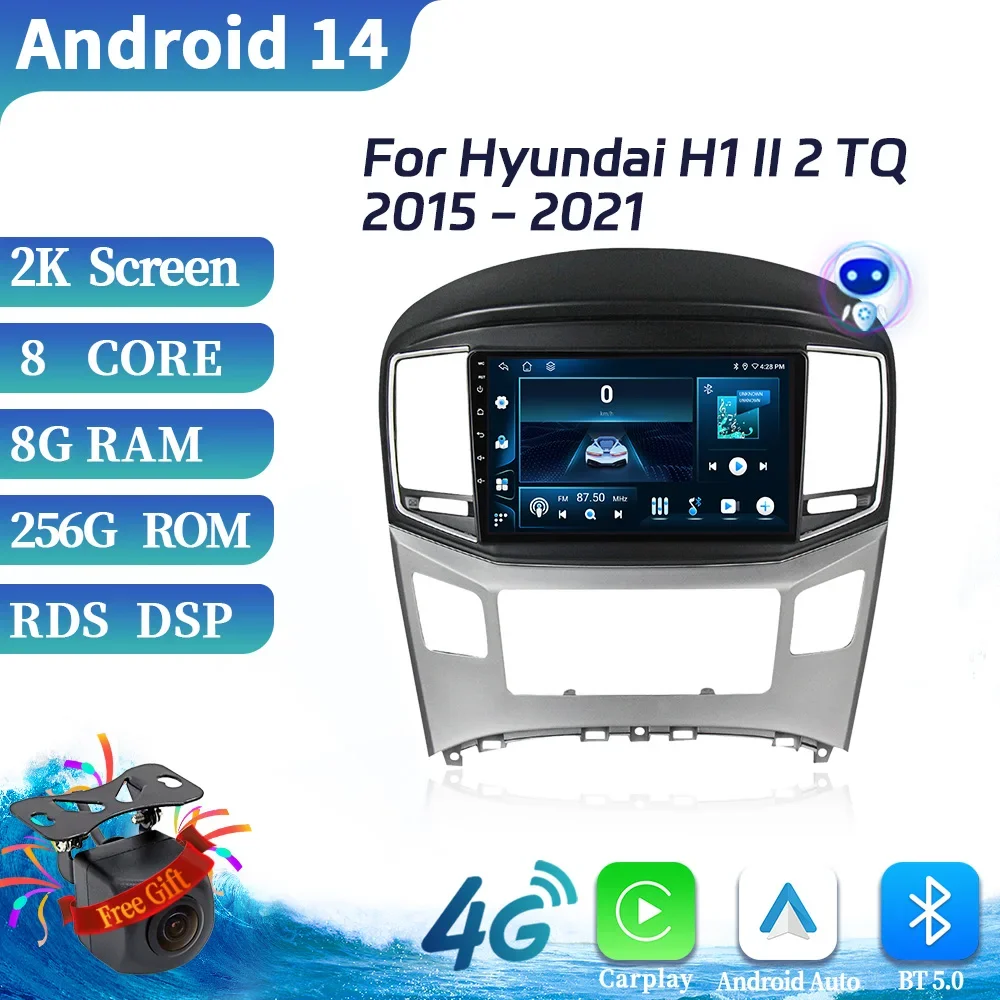 

Android 14 For Hyundai H1 II 2 TQ 2015-2021Car Radio Multimedia Navigation GPS Wireless Bluetooth Carplay Screen Stereo System