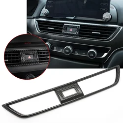 Carbon Fiber Style ABS Interior Center Console Air Vent AC Outlet Frame Molding Cover Trim For Honda Accord 2018-2021 2019 2020