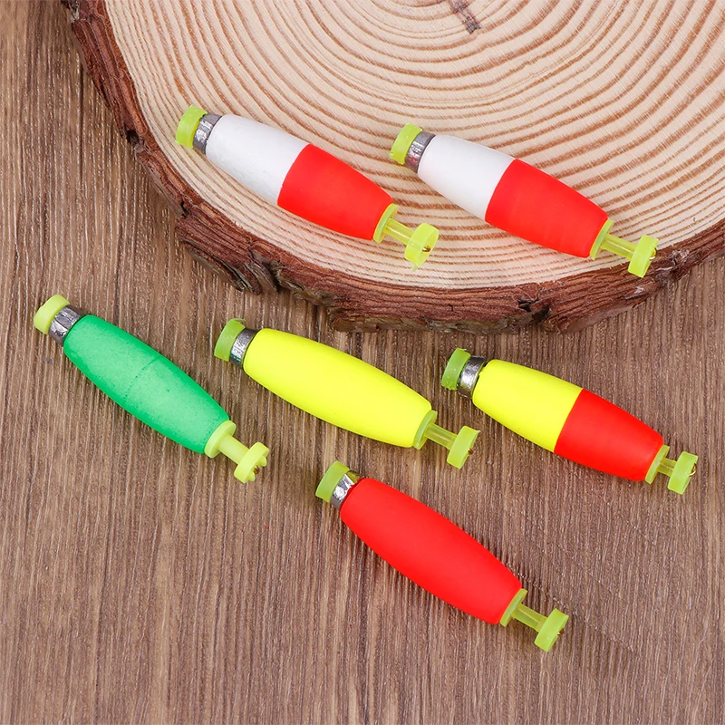 1PC Fishing Weighted Bobbers Cigar Foam Float EVA Buoy Oval Shape Strike Indicators Snap-on Fishing Float Bass Trout Crappie