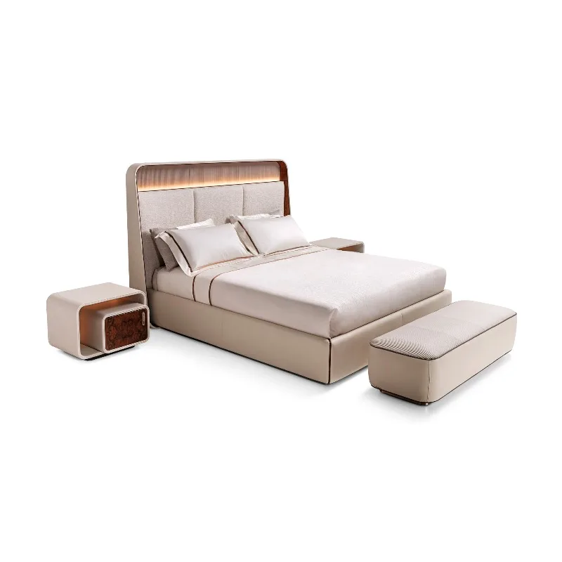 Light luxury bedside table high-end villa furniture