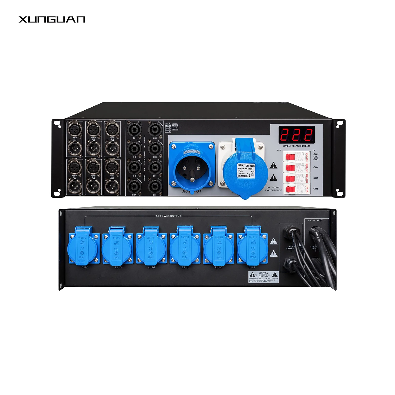 LAS5+1 Professional Line Array Power Manager Power Sequencer Controller Multiple Jack Socket for Concert Stage Show