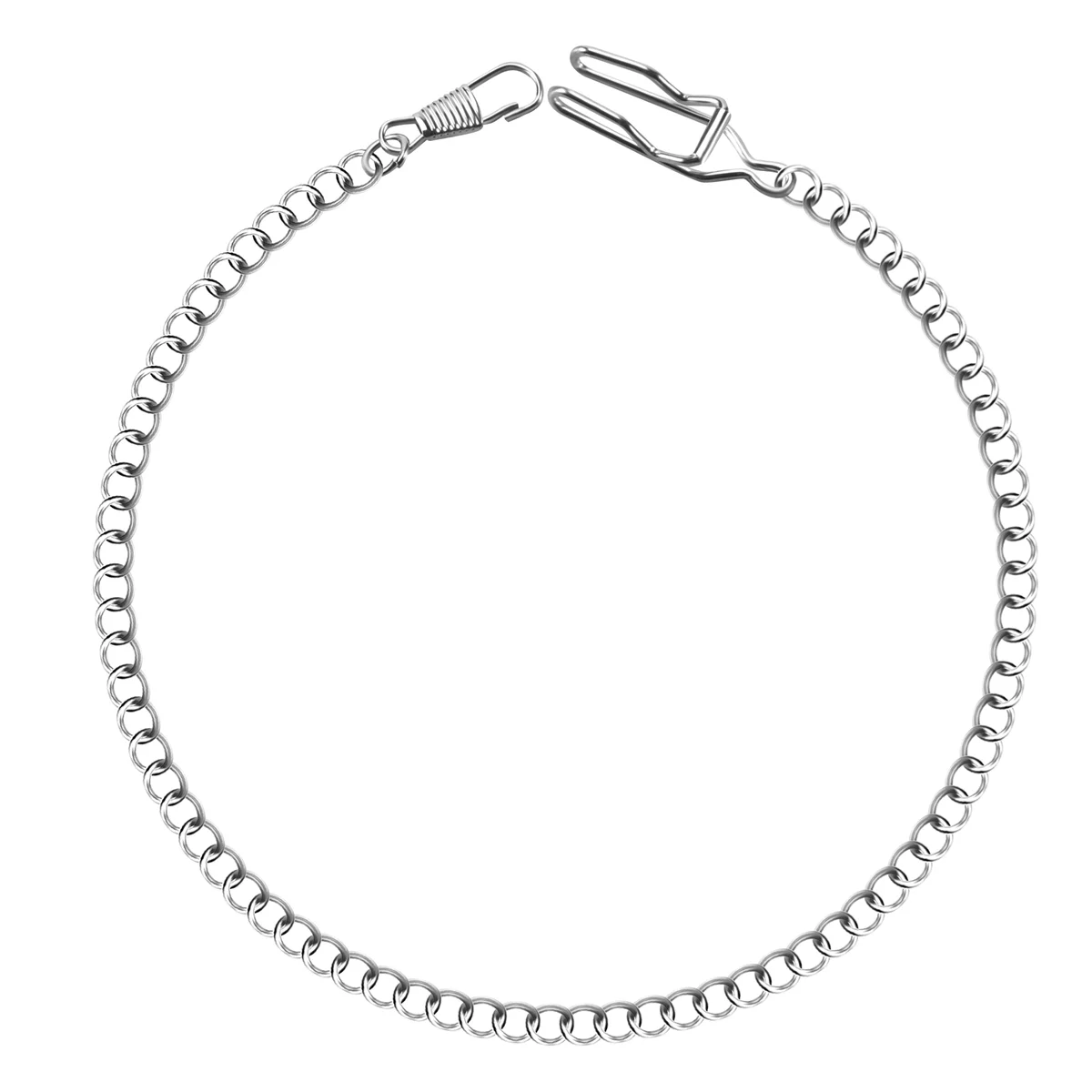 Corrente de relógio de bolso vintage antigo retrô FZFZ prata