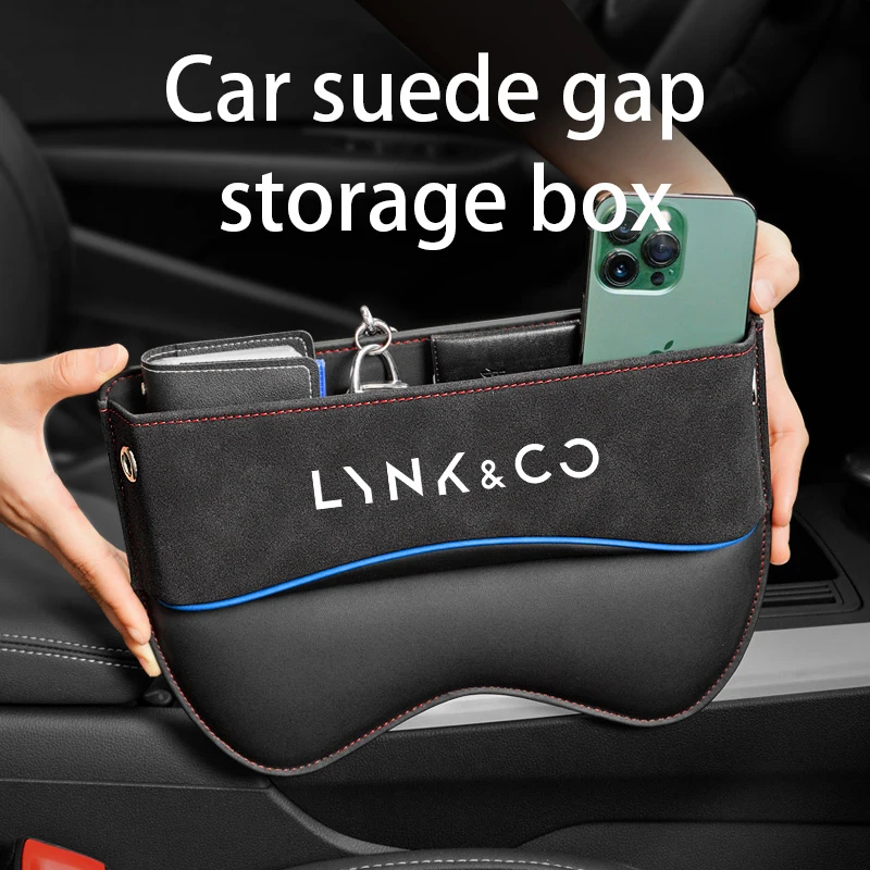 NEW Universal Suede Car Seat Gap Filler Organizer Box Auto Console Side Pocket For Geely Lynk & co 01 05 03 09 02 04 06 07 08