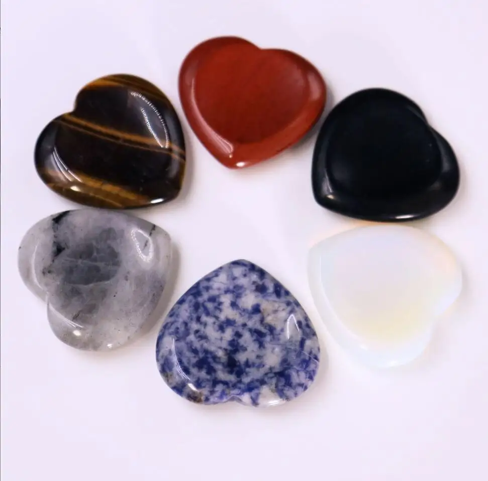 

1PC Natural Stones and Crystals Carved Multicolor Heart Shaped Love Gemstone Room Decoration Diy For Necklace F1706