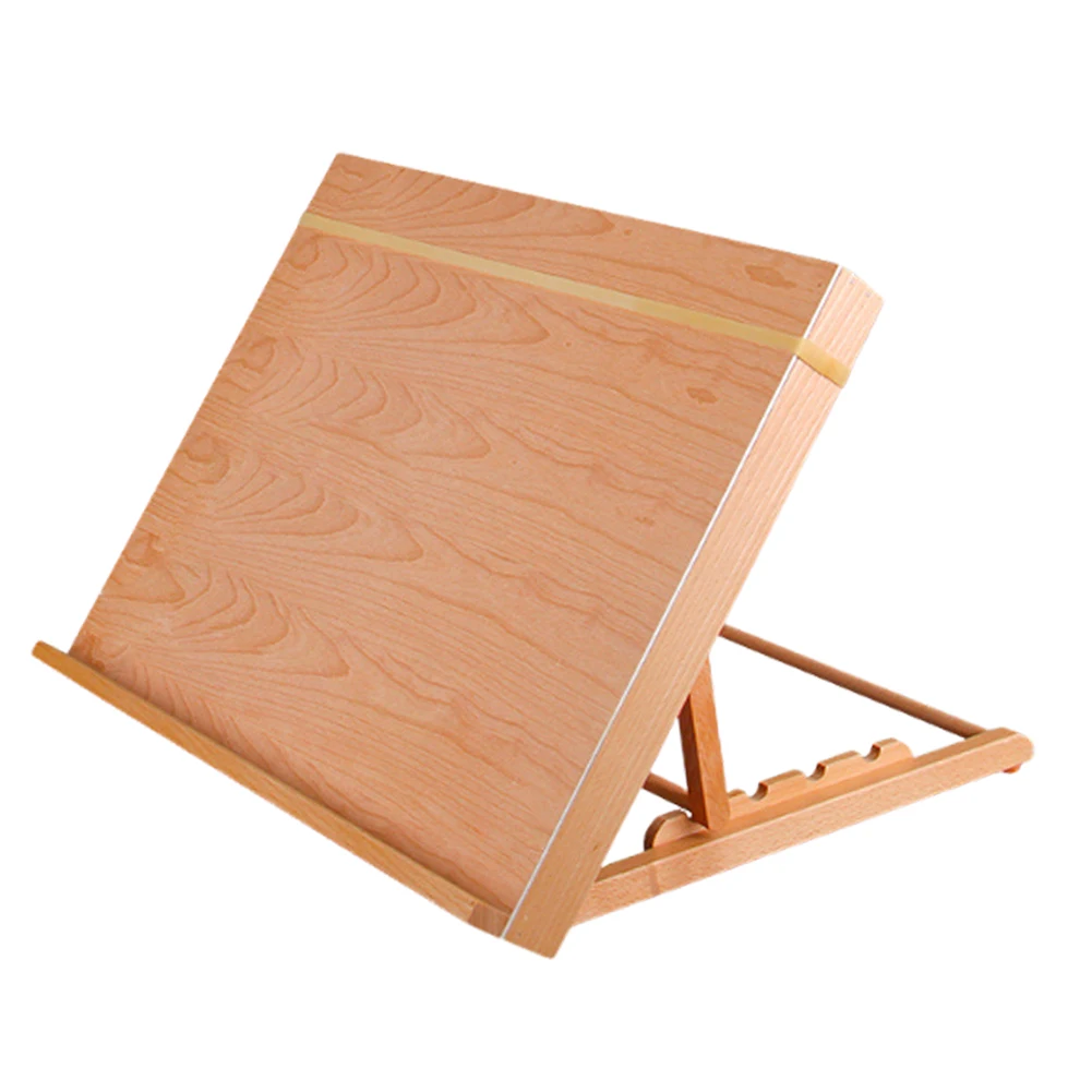 Desktop Drawing Board Adjustable Angle Wooden Sketching Board Portable Painting Stand Multi-Function for Sketching Reading