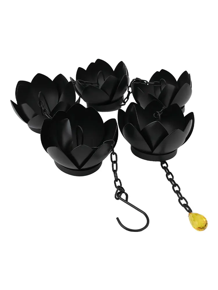 

Outdoor Lotus Drainage Rain Chain Garden Decoration (5 Lotus) 1.2 Meters Outdoor Drainage Chain Japanese Rain Chain