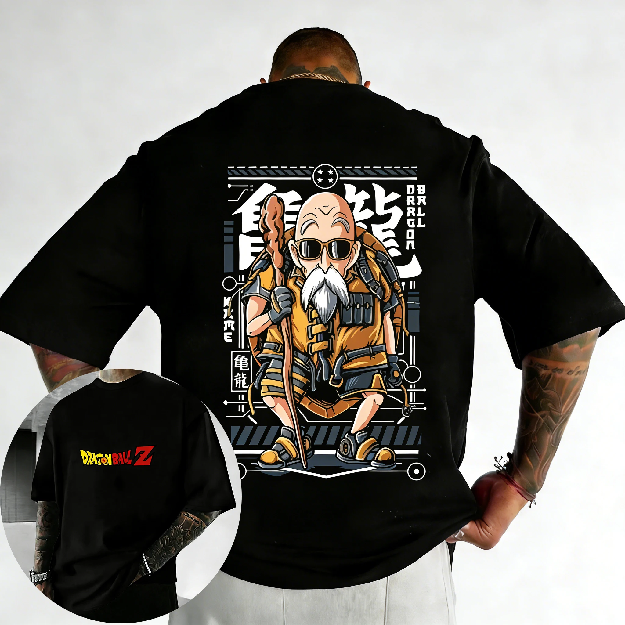 2026 Dragon Ball Anime Cotton T-shirt Summer New Master Roshi Printed Men's and Women's Street Trendy Casual Parent Child Top