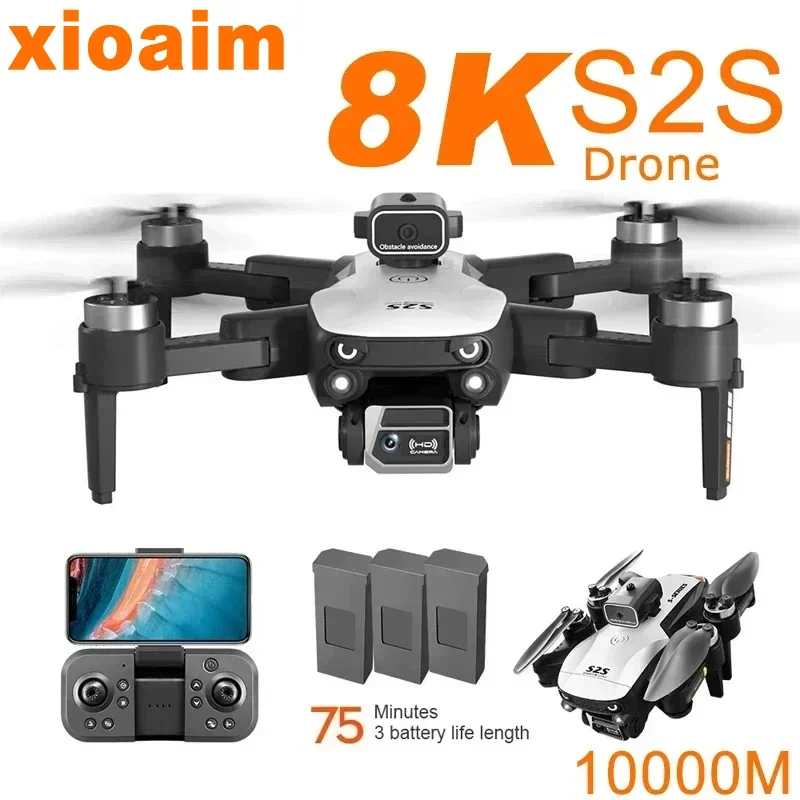 For Xiaomi S2S 8K 5G GPS HD Aerial Photography Dual-Camera Omnidirectional Obstacle Brushless Avoidance Drone Toys Quadcopter