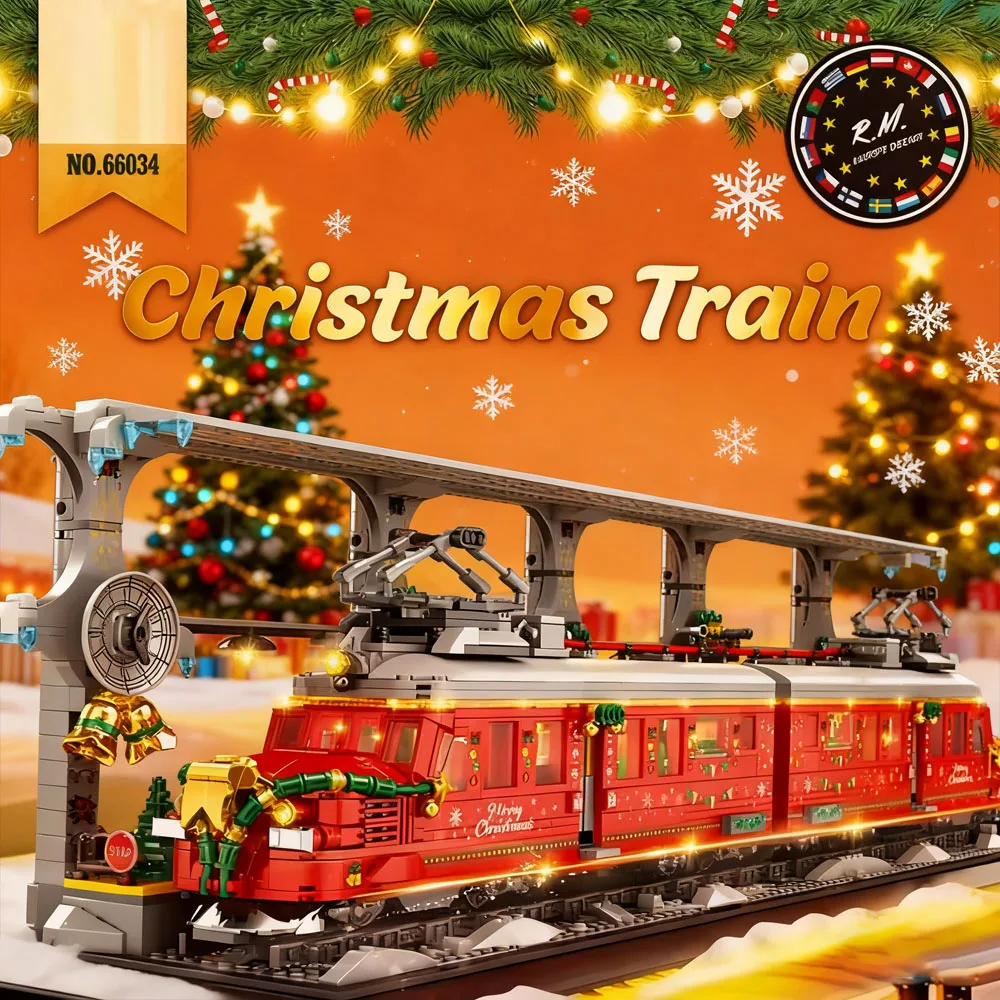 MOC-Juego de bloques de construcción de modelo de tren, 2822 Uds., crear obras maestras arquitectónicas para decoración de habitación, regalos de cumpleaños perfectos