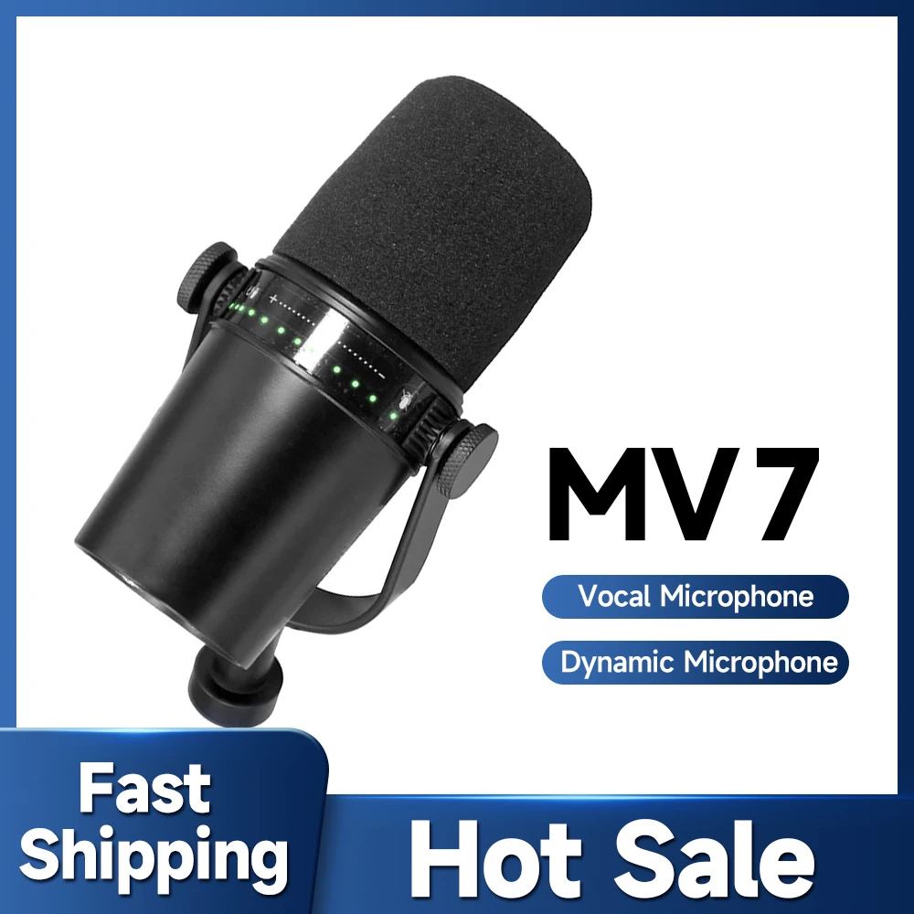 

MV7 Microphone Podcast All Metal USB/XLR Dynamic Microphone MIC MV7 Microphone for Podcasting Recording Live Streaming Gaming