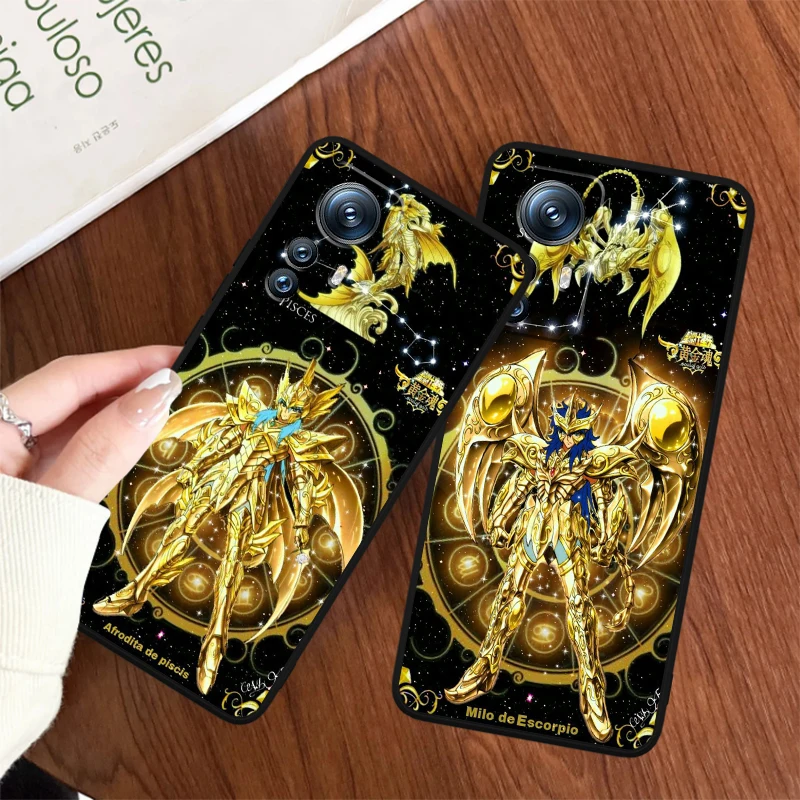 Saint Seiya 12 Constellations For Xiaomi Mi Poco F5 F4 F3 X6 X5 X4 X3 M6 M5 M5S M4 M3 C65 Pro GT NFC 5G Black Funda Phone Case