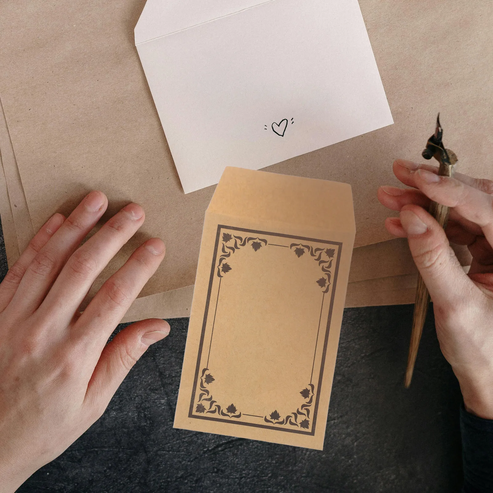 50 قطعة من ورق الكرافت البني القابل لإعادة الاستخدام أكياس العملات المعدنية أكياس تخزين صغيرة ذاتية اللصق صغيرة للميزانية النقدية وتوفير المال #6