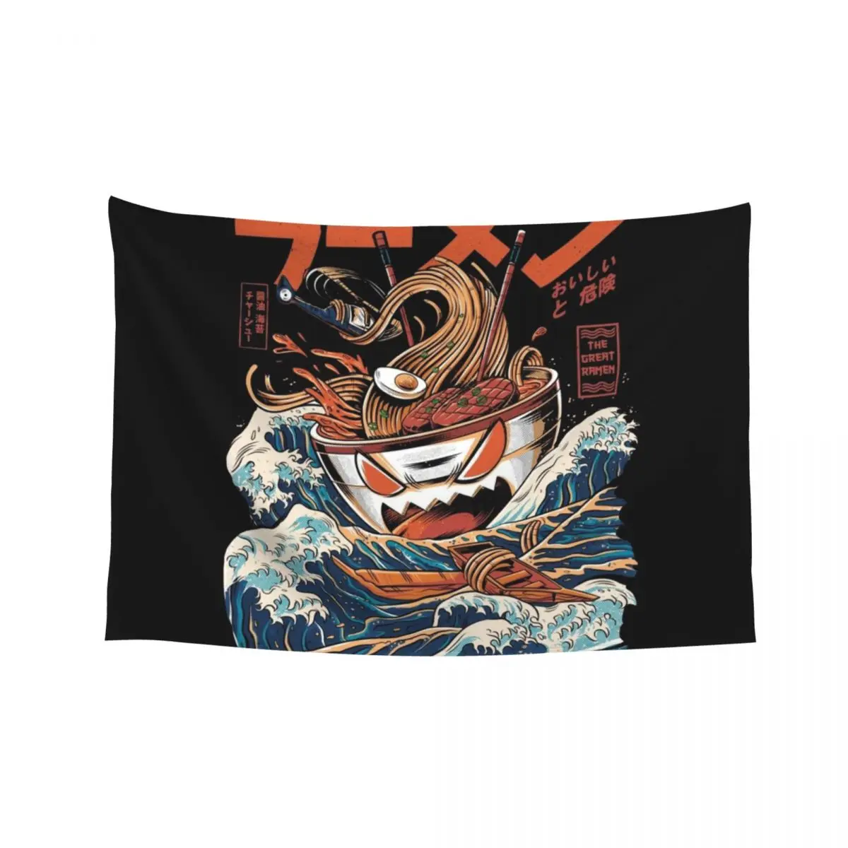

The black Great Ramen Tapestry Decorative Wall Murals Wall Deco House Decoration Aesthetic Room Decor Korean Tapestry