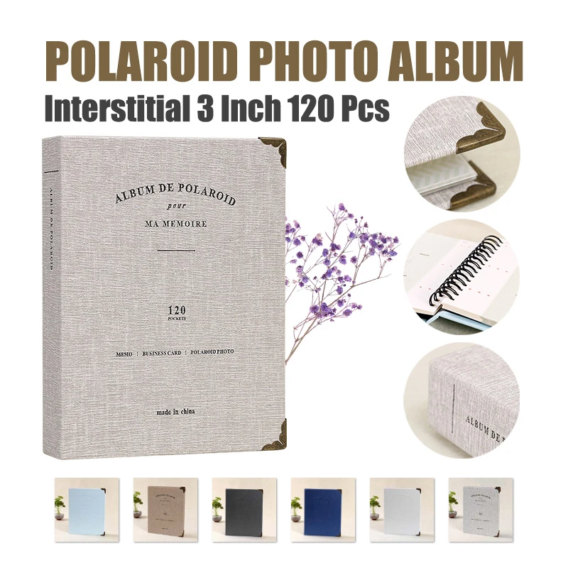 120 poches en cuir 3 pouces Polaroid Album Photo impression Album Photo interstitiel 3 pouces Album Photo pour Instax Mini Film