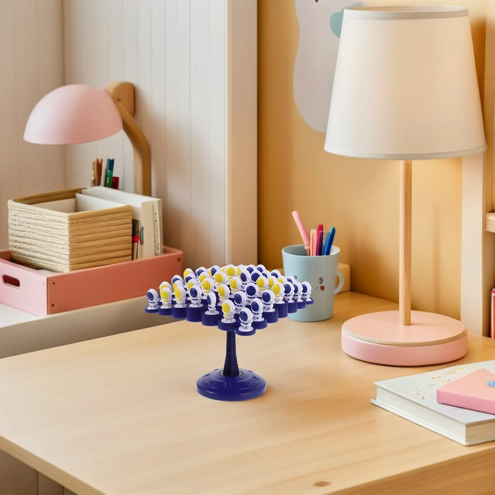 1 Conjunto de Jogo de Equilíbrio em Formato de Árvore - Desafio de Empilhamento de Astronautas para Festas em Família - Melhora a Coordenação e Habilidades Motoras Finas