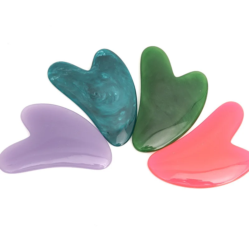Hot Heart Rose Quartz Guasha Stone, Facial Jade Massage Scraping Board, Chin Nose Lifting Firming Skin Health Care Tool view 3
