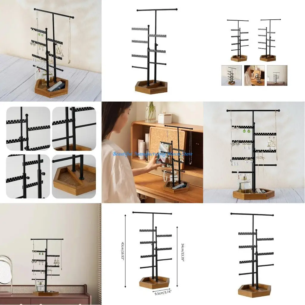 

E56A Телескопический органайзер для ювелирных изделий Подставка для серег, ожерелий, браслетов, подарков