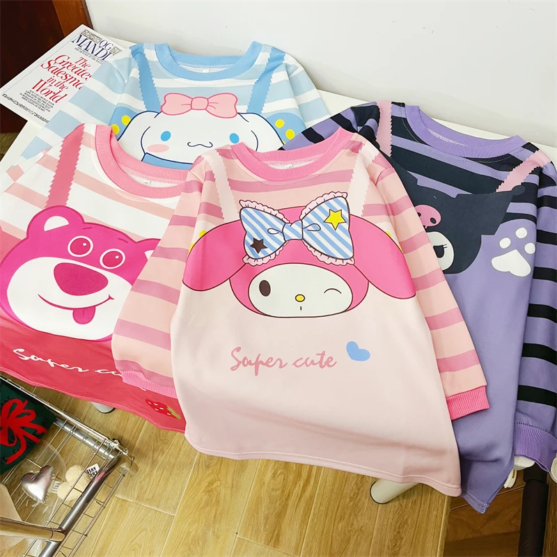 Sanrio Children's Dress Cute Kuromi My Melody Girly Spring and Autumn Long-sleeved Dress Harajuku Style Sweet Birthday Gift