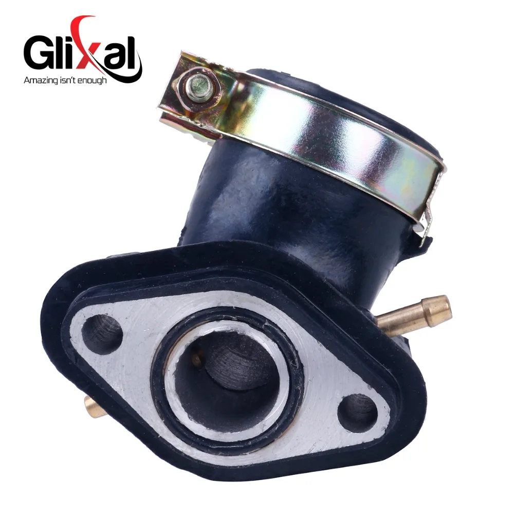 Glixal Carburetor Intake Manifold for 49cc 50cc GY6 Scooter Moped ATV Go-Kart Buggy 139QMB 139QMA (2 Vacuum Port)