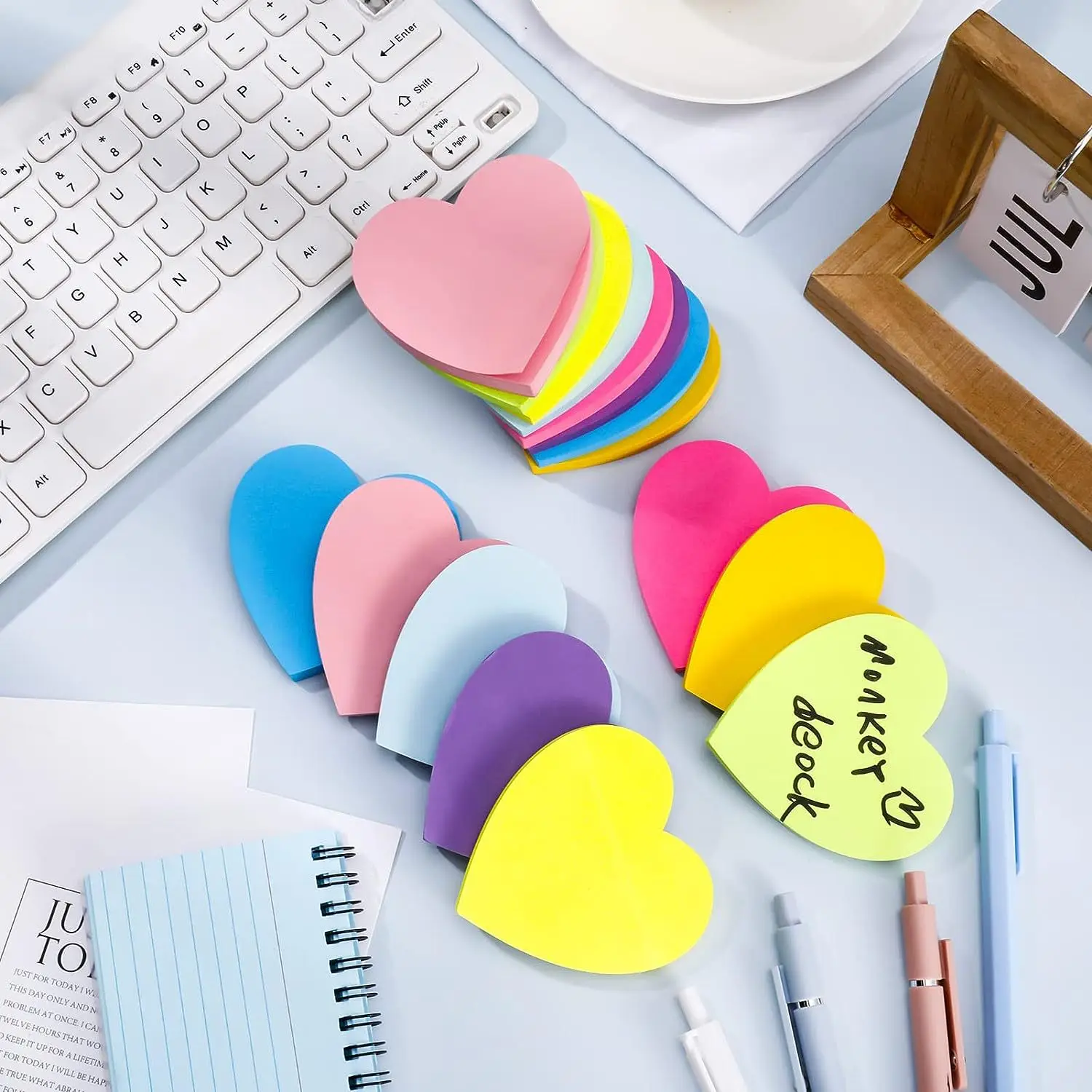 240 pages 8 colors Love shape Sticky Notes Memo Pad To Do List Self-adhesive Notepad Journal Planner Sticker Office Supplies